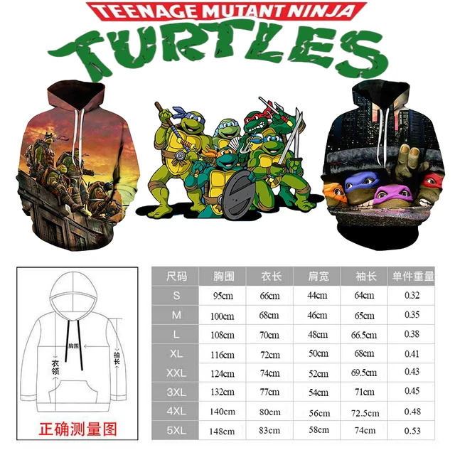 New Teenage Mutant Ninja Turtles Hoodie TMNT Winter Spring and 