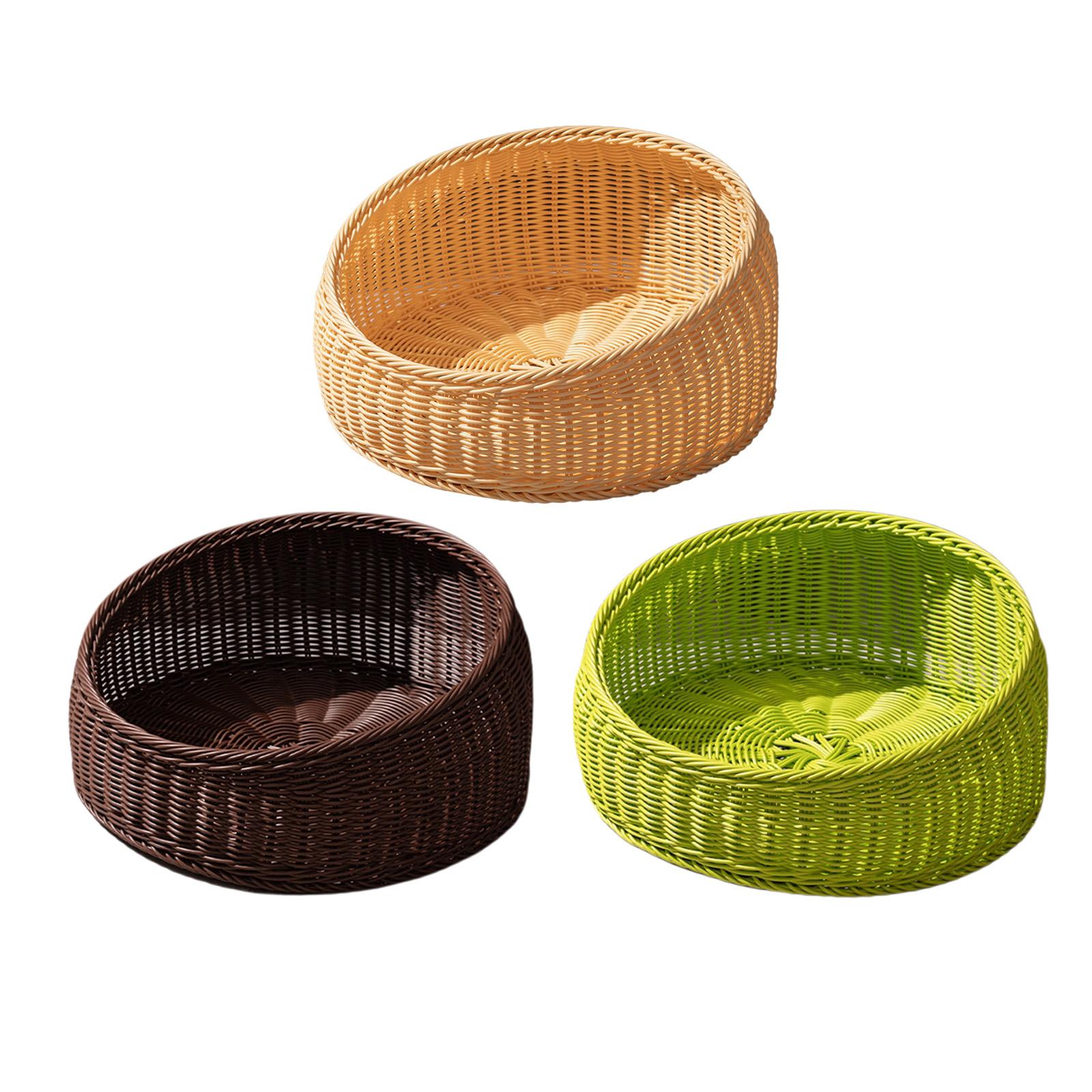 Round Pet Bed Kennel Imitation Rattan Lightweight Pet Supplies Portable Cat Sleeping Bed for Summer Kitten Play Rest Round Pet Bed Kennel Imitation Rattan Lightweight Pet Supplies Portable Cat Sleeping Bed for Summer Kitten Play Rest