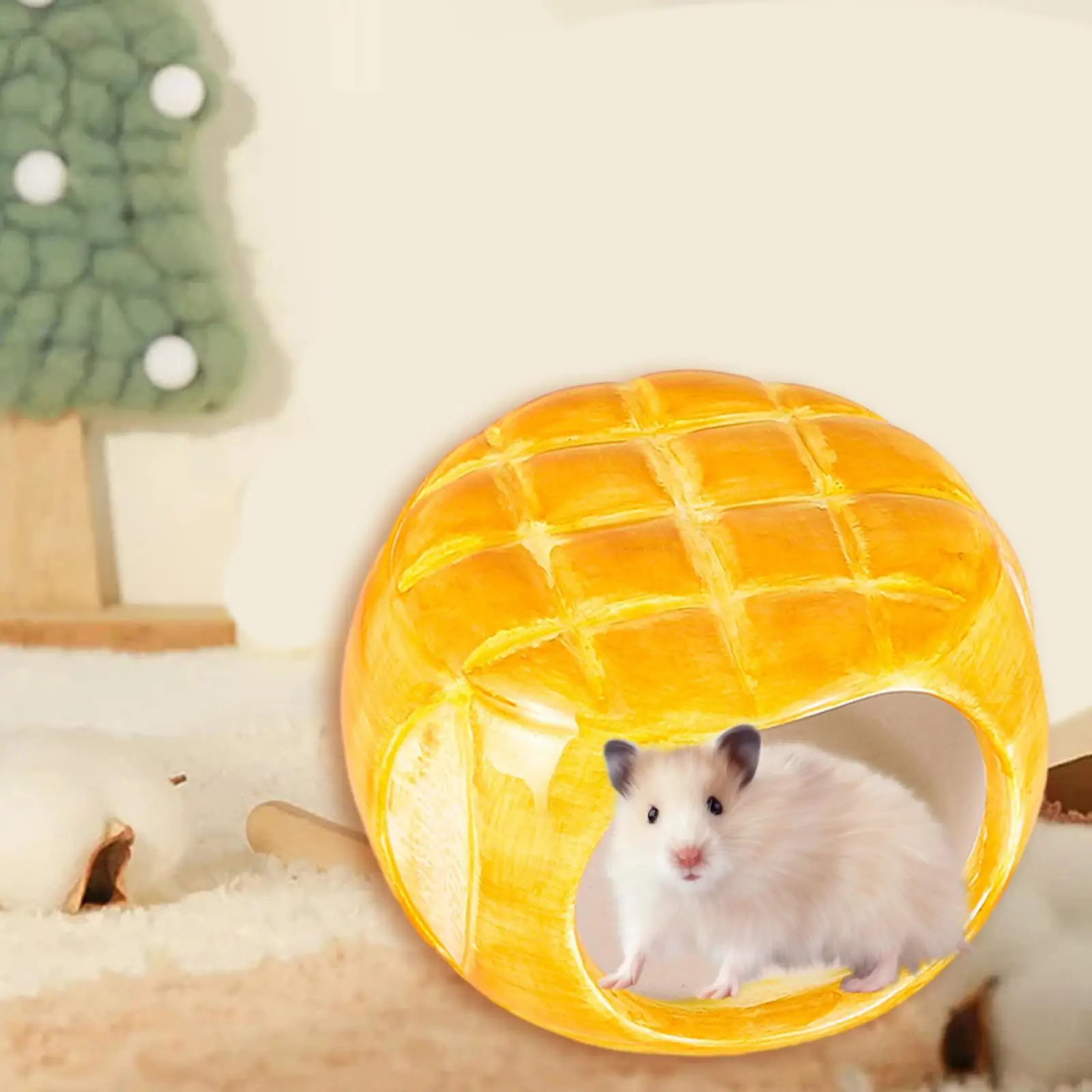 Hamster Cage Pet Nesting Mini Huts Cute Cooling Bed Summer Hideout Nest Hamster House for Hamster Squirrel Hedgehog Small Pet