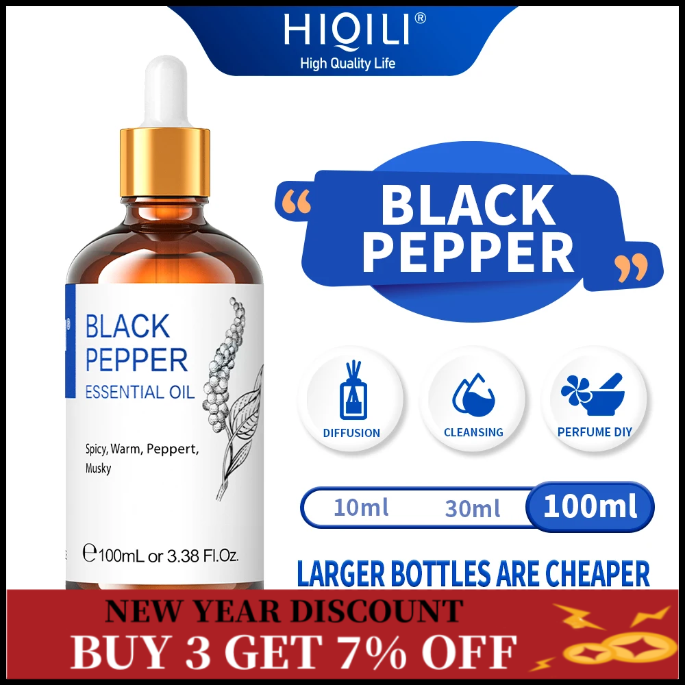 Best of 100ML Black Pepper Essential Oils, HIQILI 100% Pure Spice OIil Used Diffuser, Humidifier, Bloating ReliefMassage, Digestion Reviews & Tips