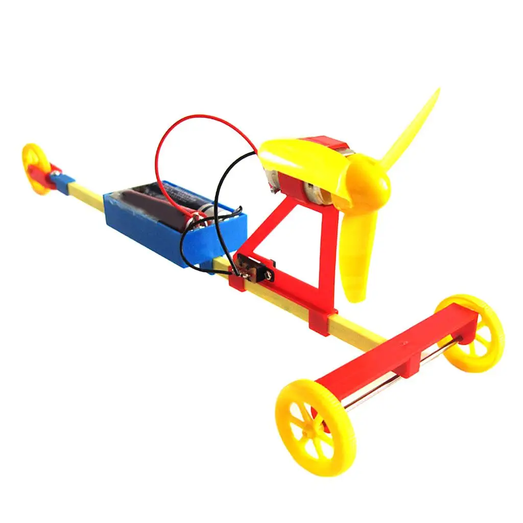 Air Powered Racing Car DIY Assembly Model Kid Toy Set Physics Learning Gift