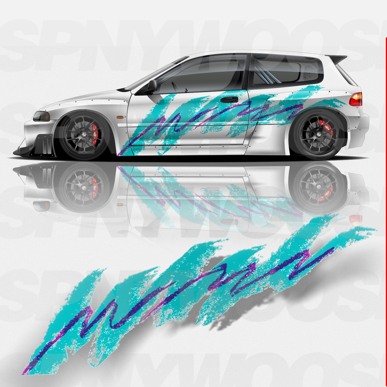 Voller Farbe Bedruckt Abziehbilder auf Beiden Seiten der Auto, blau Graffiti Retro Solo Jazz Auto Seite Tür Änderung Decals Zubehör – Detail 1