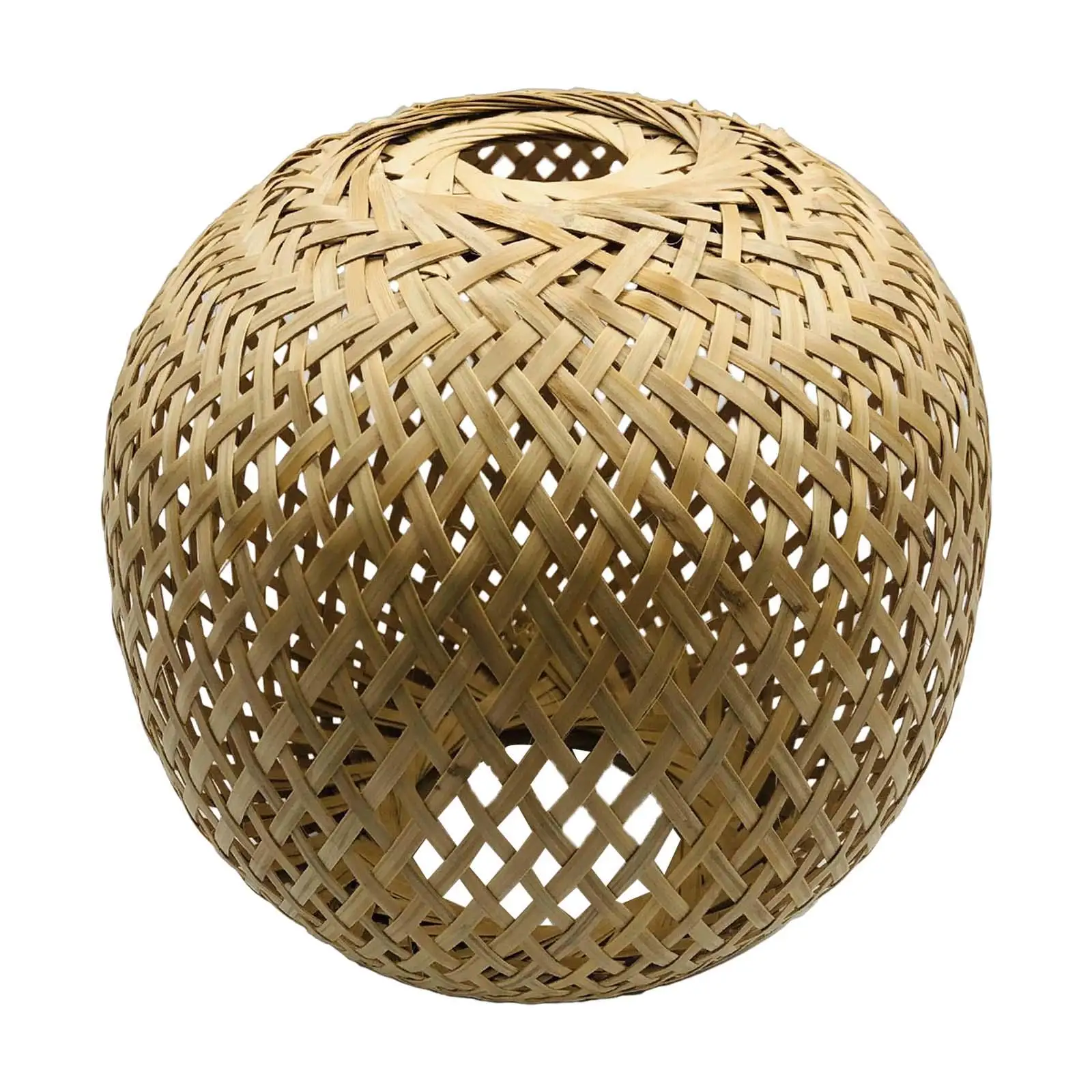 Rustic Pendant Light Cover Ceiling Light Fixture Ornament Minimalistic Woven Bamboo Lamp Shade for Nursery Living Room Bedroom