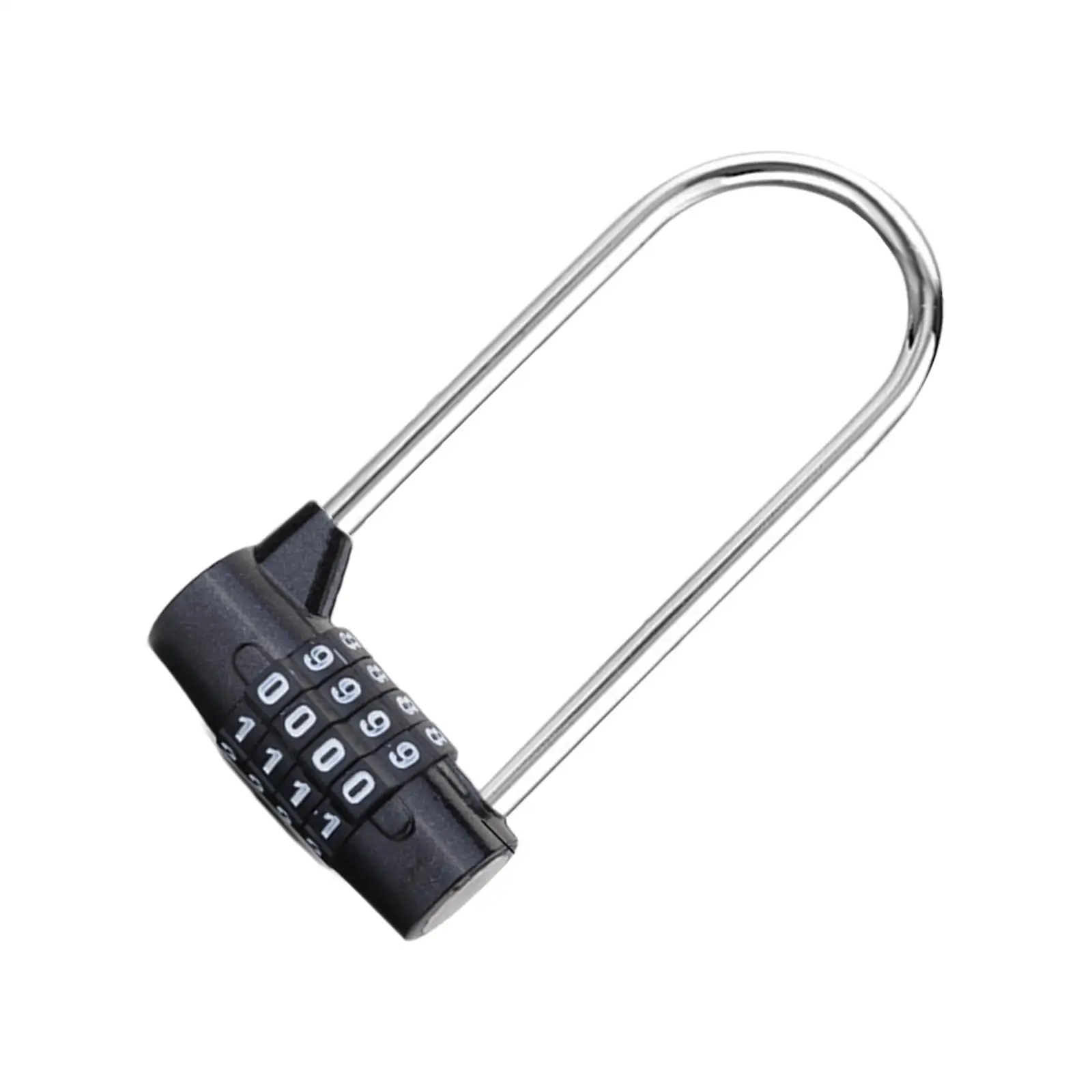 4 Digit Combination Lock Outdoor Safety Lock Lengthened Shackle Lock Resettable Code Pad Lock for Bicycle Hasp Cabinet Fence