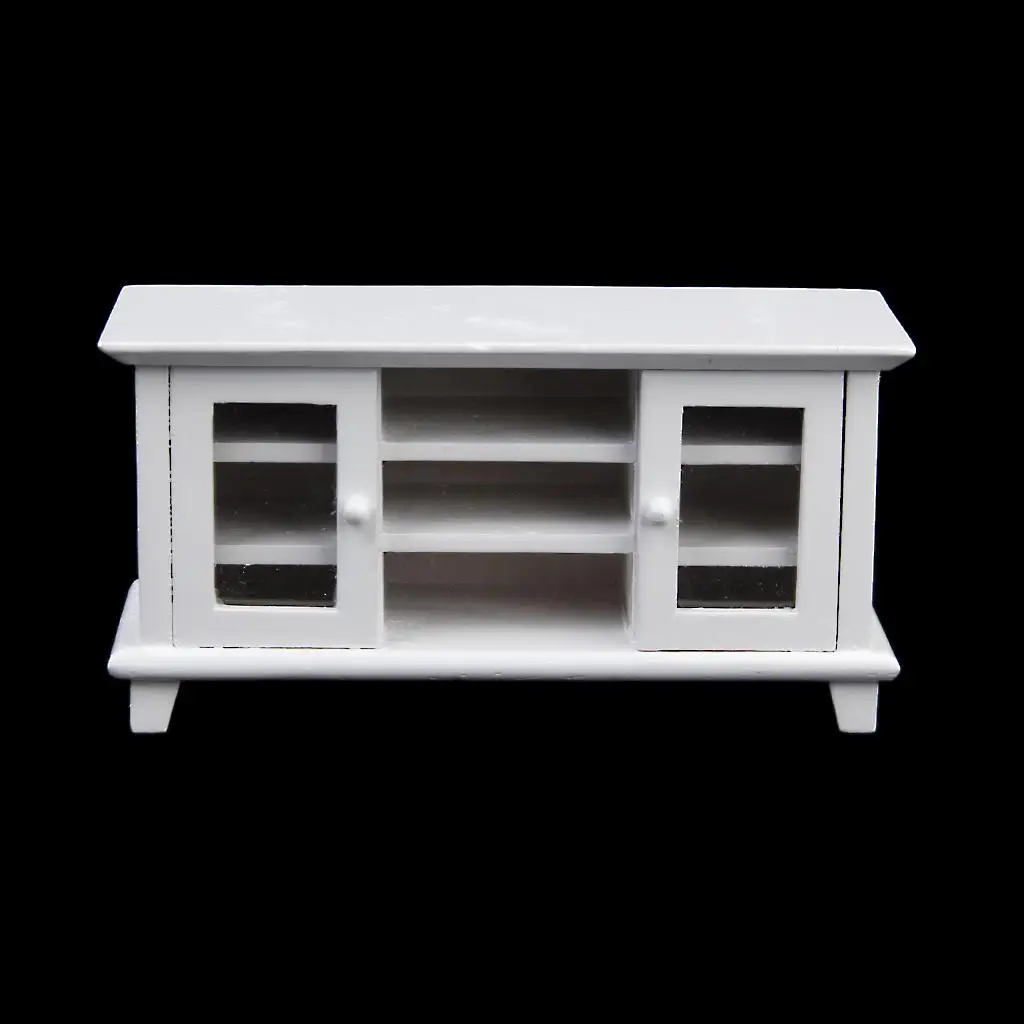 Doll House Miniature  TV Cabinet Television Stand Furniture 1/12