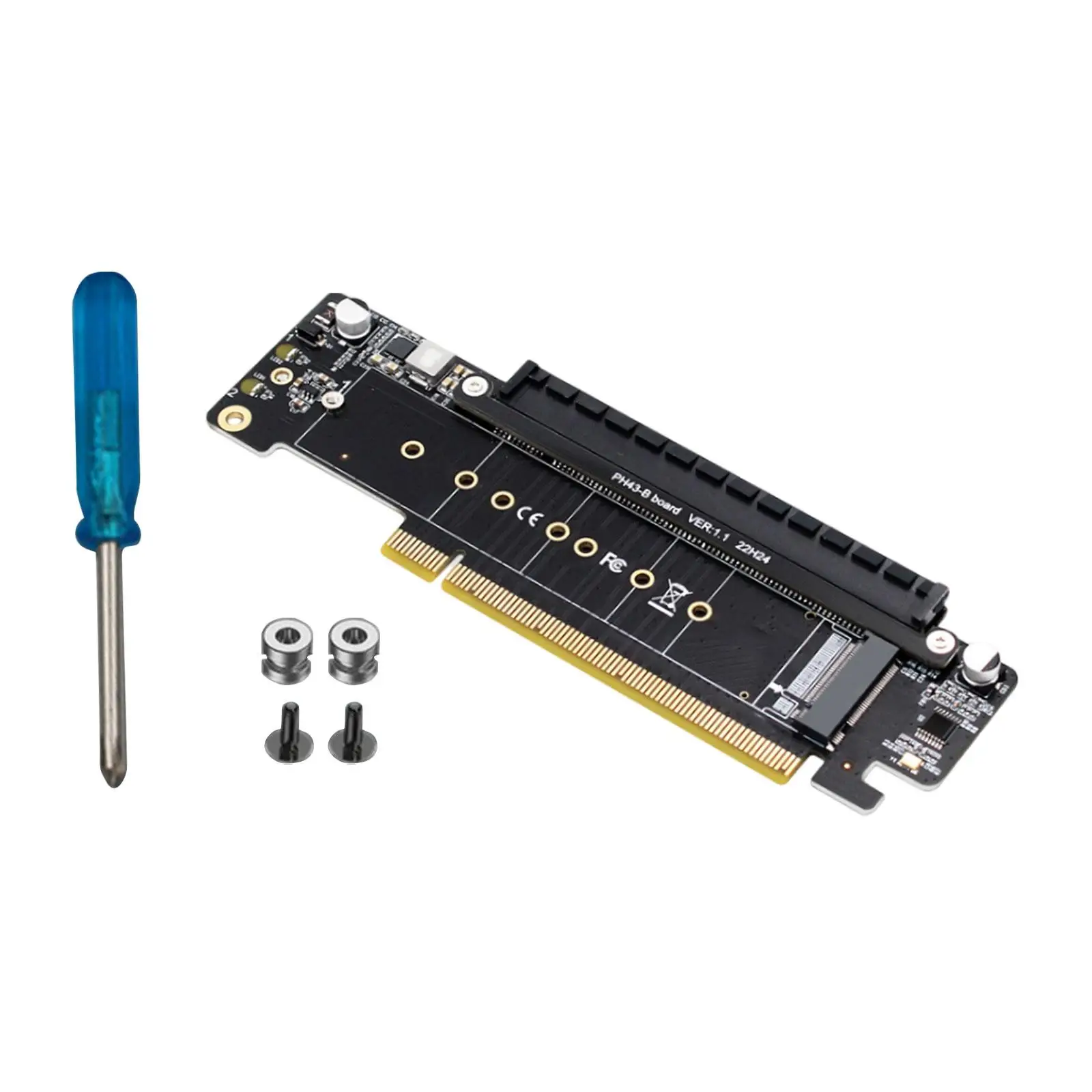 PCIe 4.0 x16 to 4x Expansion Card Metal Reliable Support 22110, 2280, 2260, 2242, 2230 Adapter Card Dual M.2 Adapter Accessories