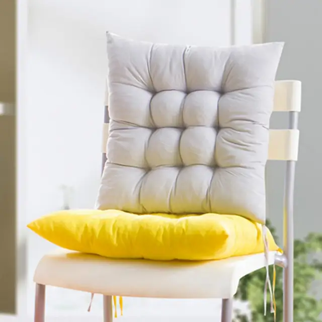 Almohadilla sólida de múltiples colores para silla, cojín de silla suave  con ataduras, cojín de asiento cuadrado, almohadillas de silla amarillas, cojines  de silla, almohada para silla, oficina -  México