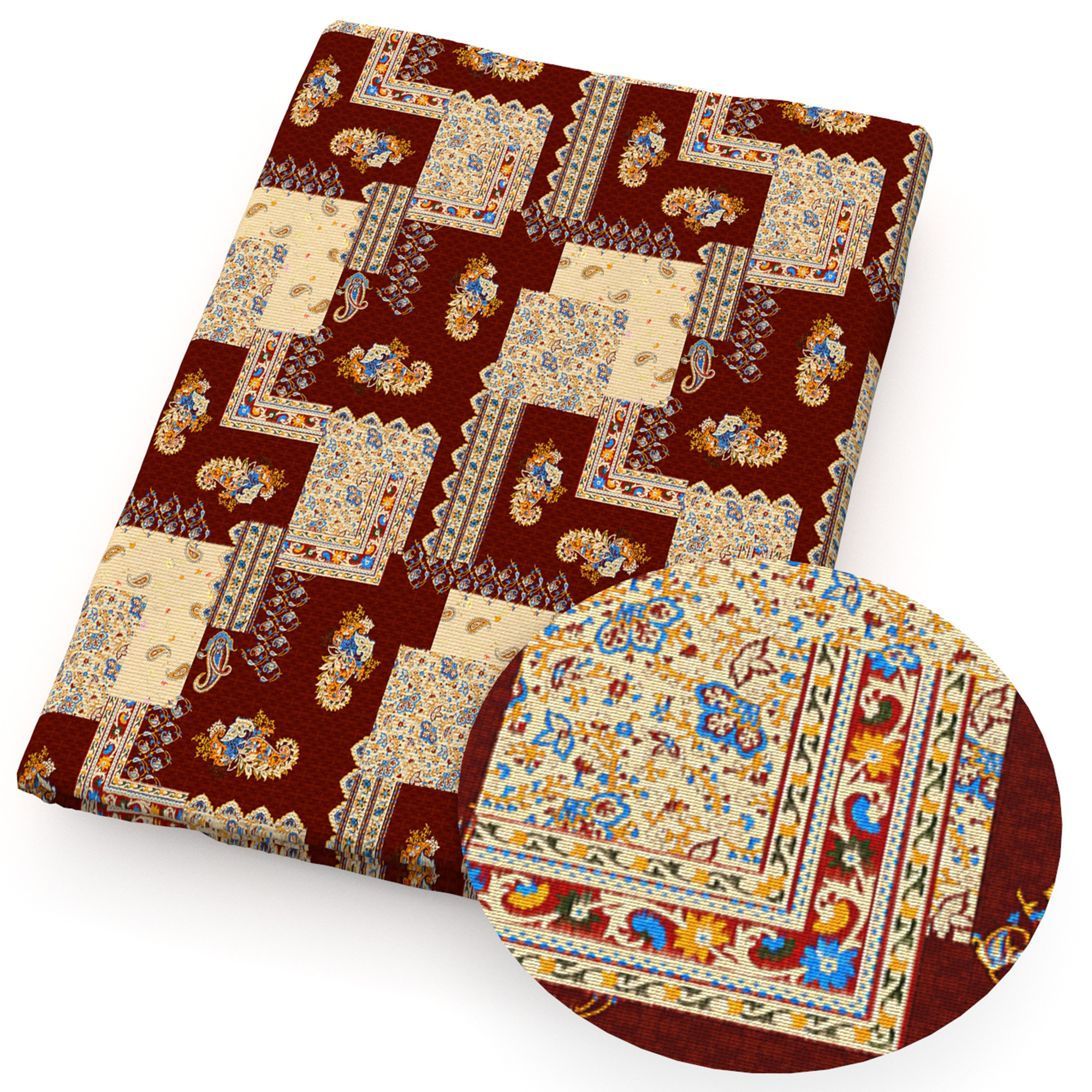 Description Picture 4 of itemTribal Pattern 50*145cm Polyester Cotton Fabric Sewing Quilting Fabric Needlework Material DIY Cloth Dress Handmade Accessories