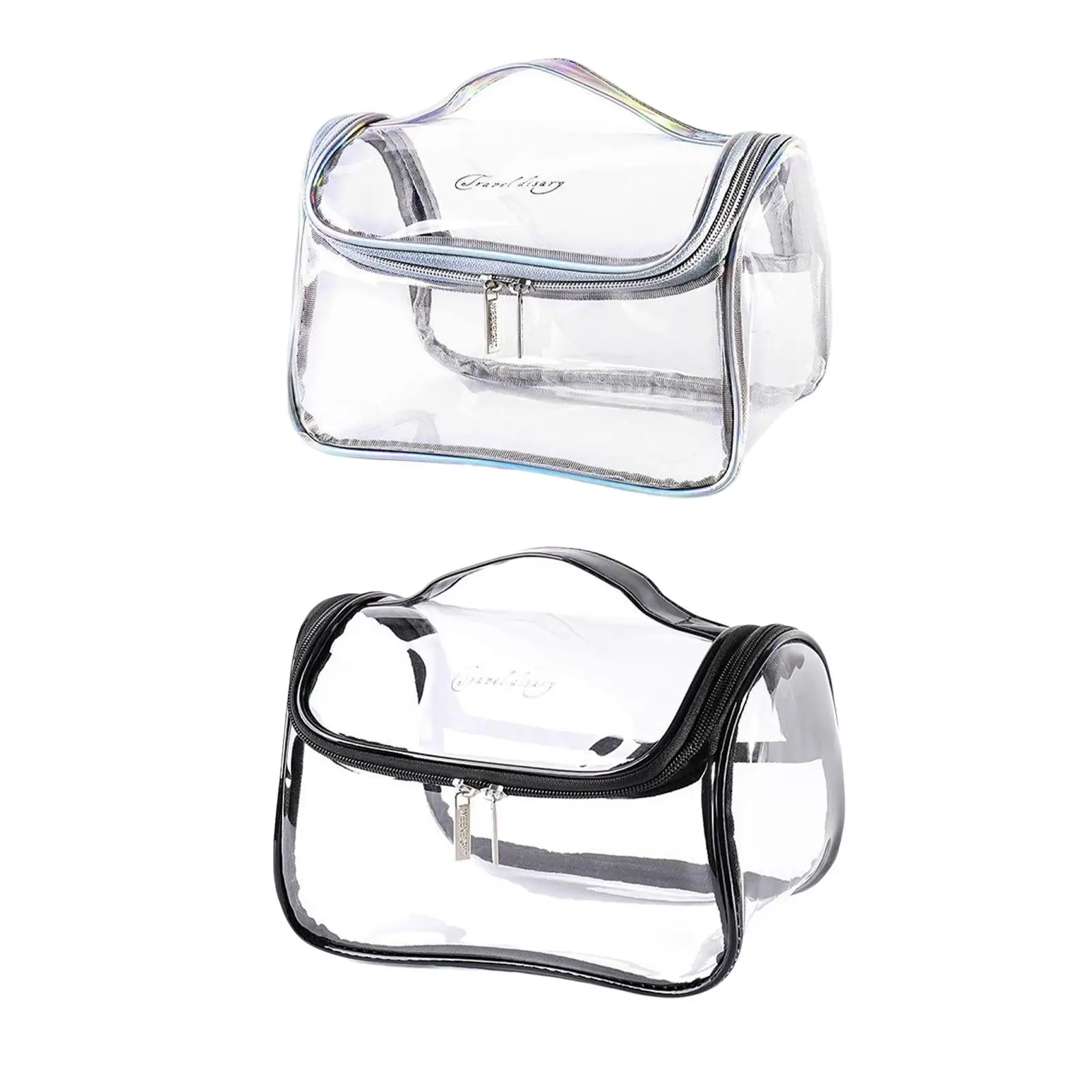 Clear Makeup Bag with Handle Travel Bag for Carry on Travel Essentials Gym
