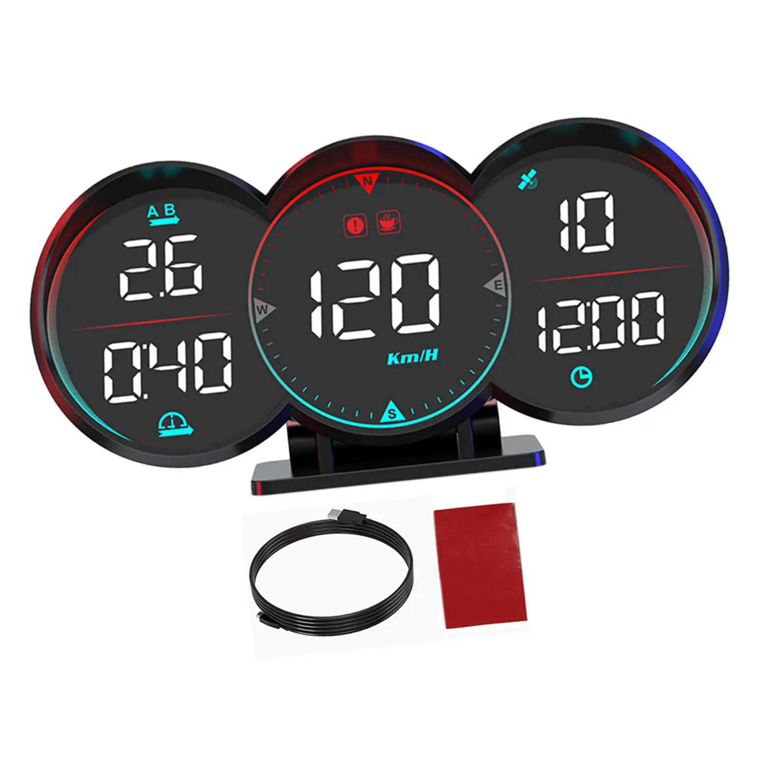G17 GPS HUD LED Display 360 Degree Rotation Digital GPS Speedometer for Car for Driving Outdoor Auto Replacement Travel premium