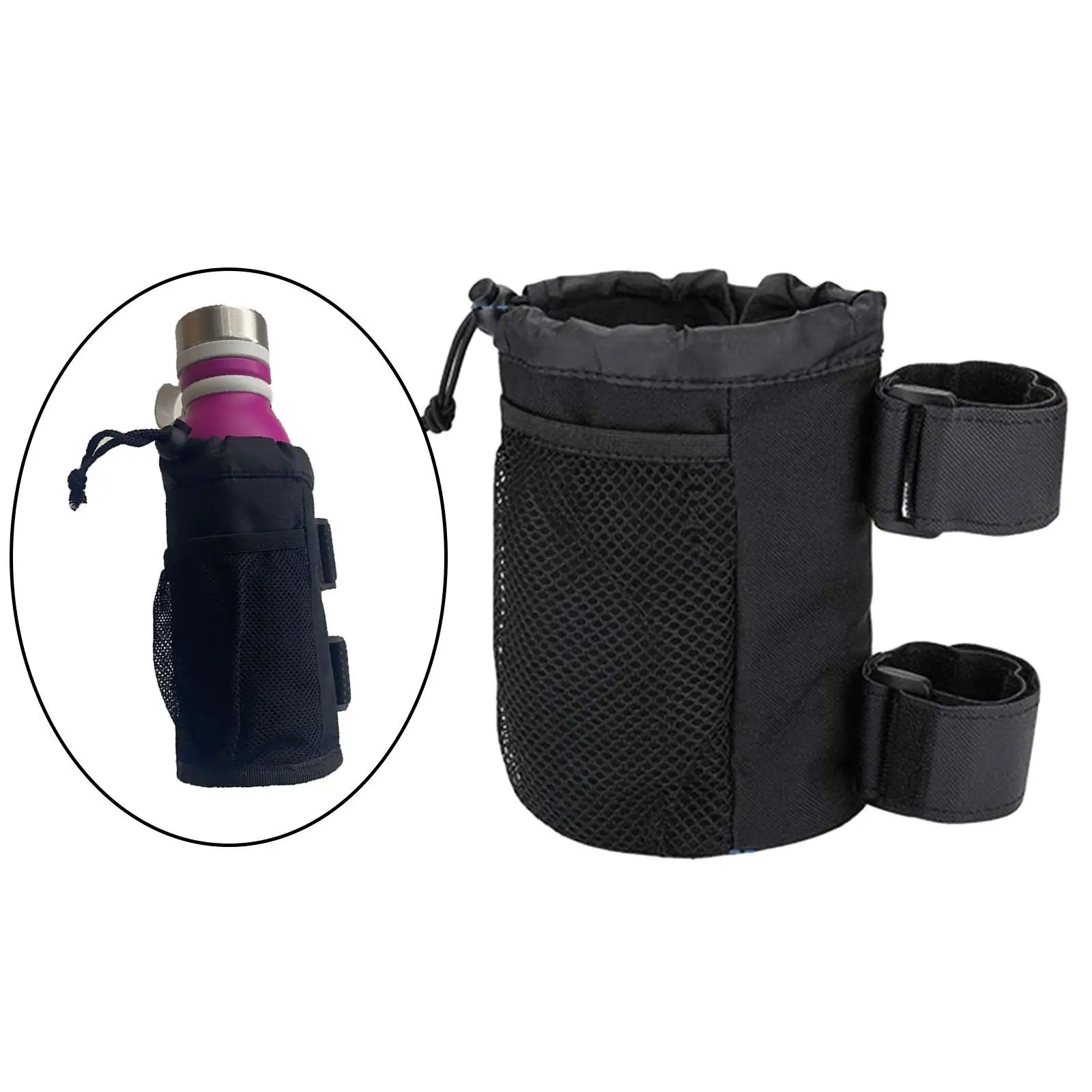 Bike Cup Holder Thermal Insulation, Portable 2 Adjustable Straps Water Bottle Cage