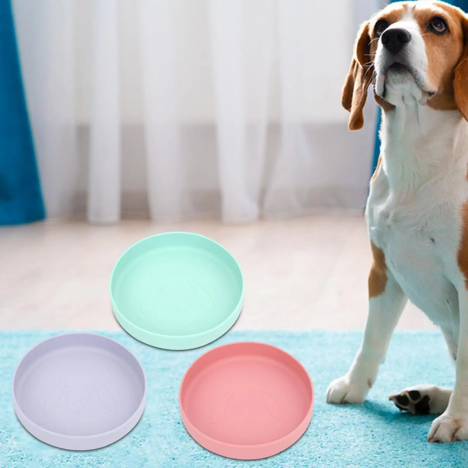 Cat Bowl No Portable 7 Inches Dog Food Bowl Silicone Feeding Bowl for Walking