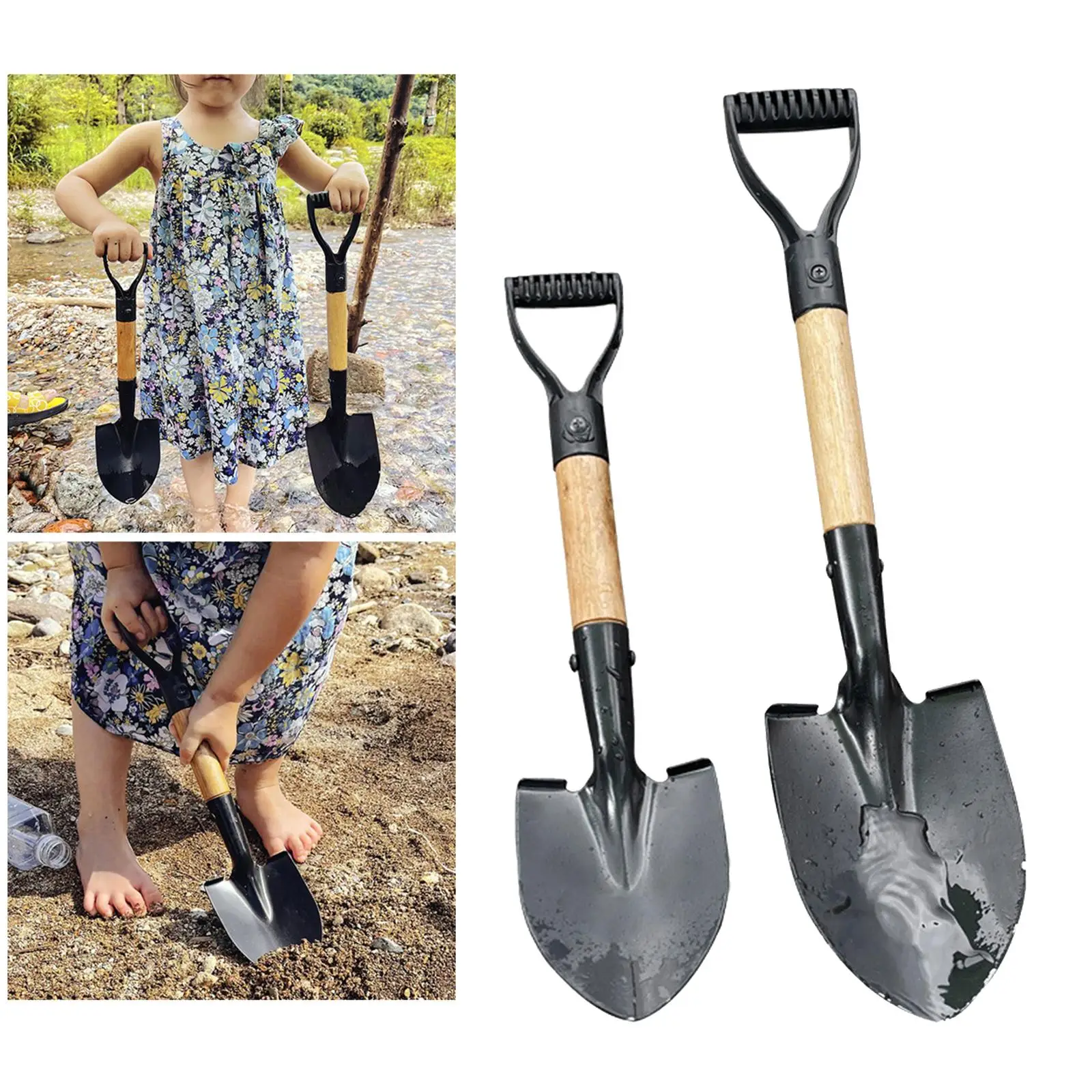 Long Handle Beach Spades  Shovels Gardening Tools Scoop Durable Wood Handle Spade for  Backyard  Adults