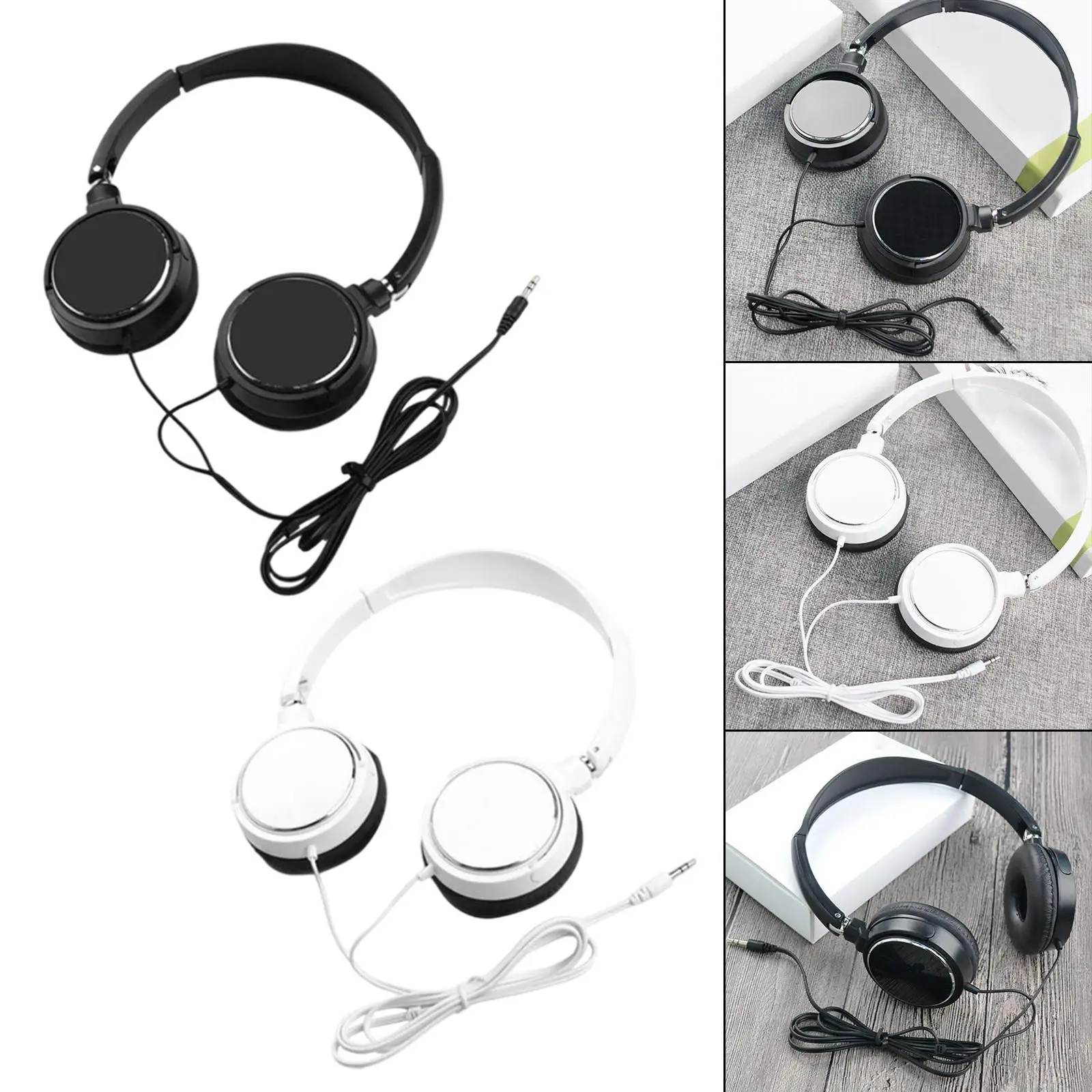 Headphones Volume Control Stereo Corded with Microphone Music Lightweight Over Ear Headset for Cellphones Laptop Course