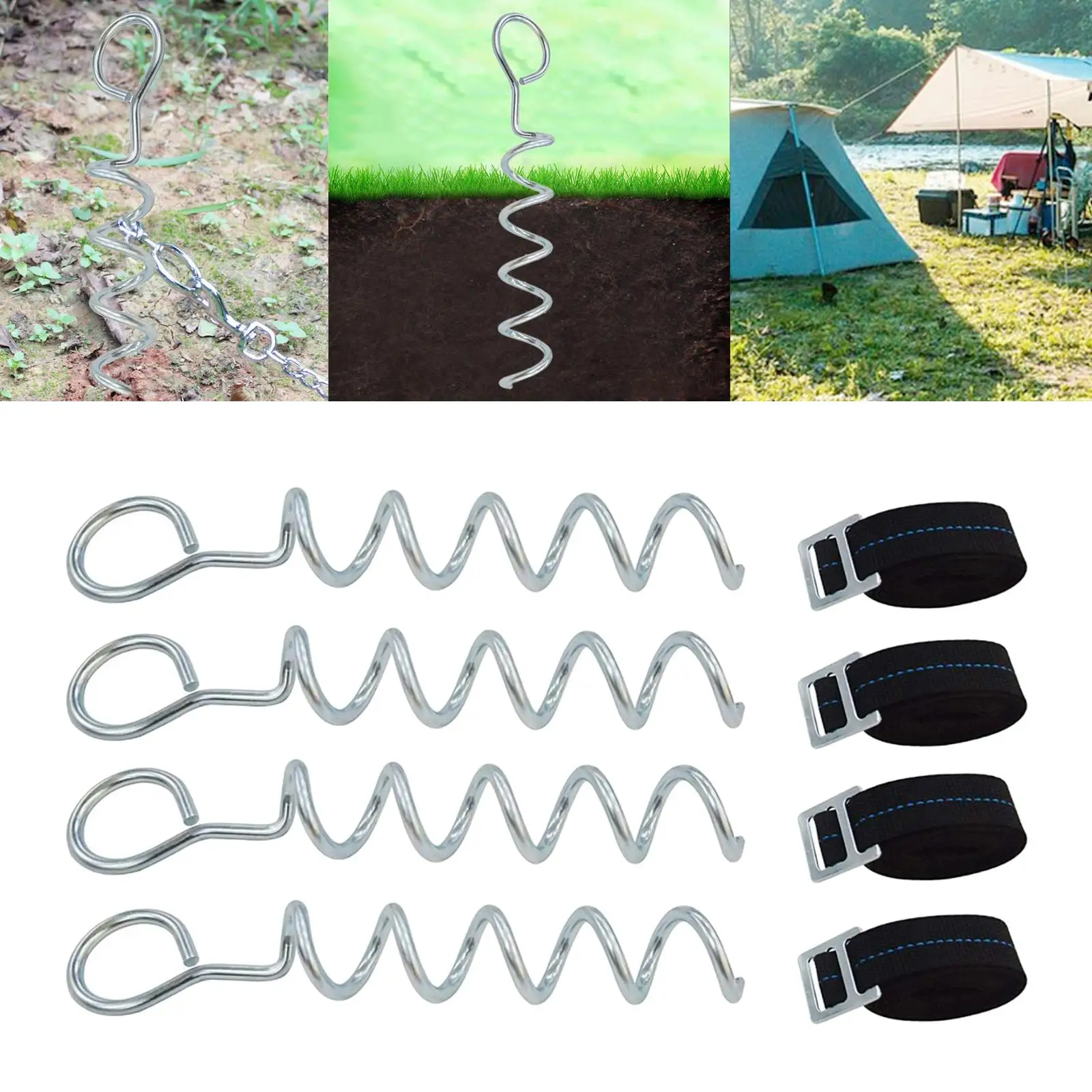 Trampoline Anchor W/ Strap Large Nail Head 8Pcs Long Gold Triangular Head Nails # Camping  Camping Canopy Mountain-Climbing