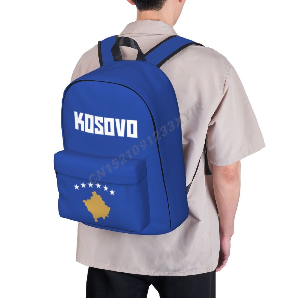 Unissex mochila kosovo bandeira do ponto do