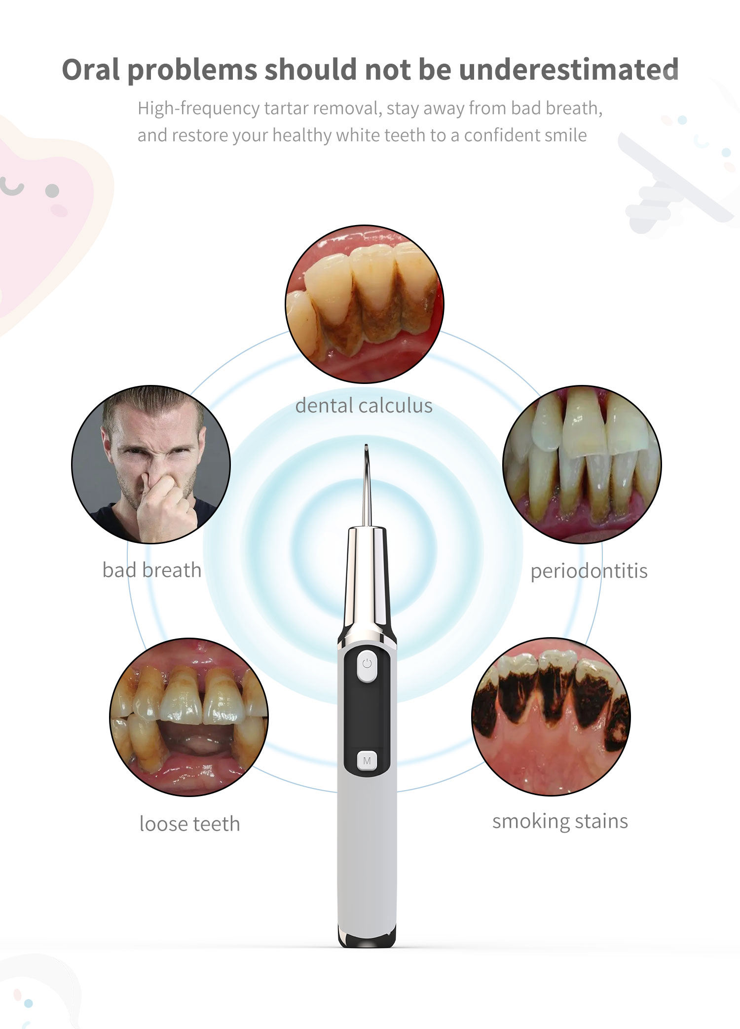 Title 6, Electric Sonic Dental Calculus Scaler Oral Teet...