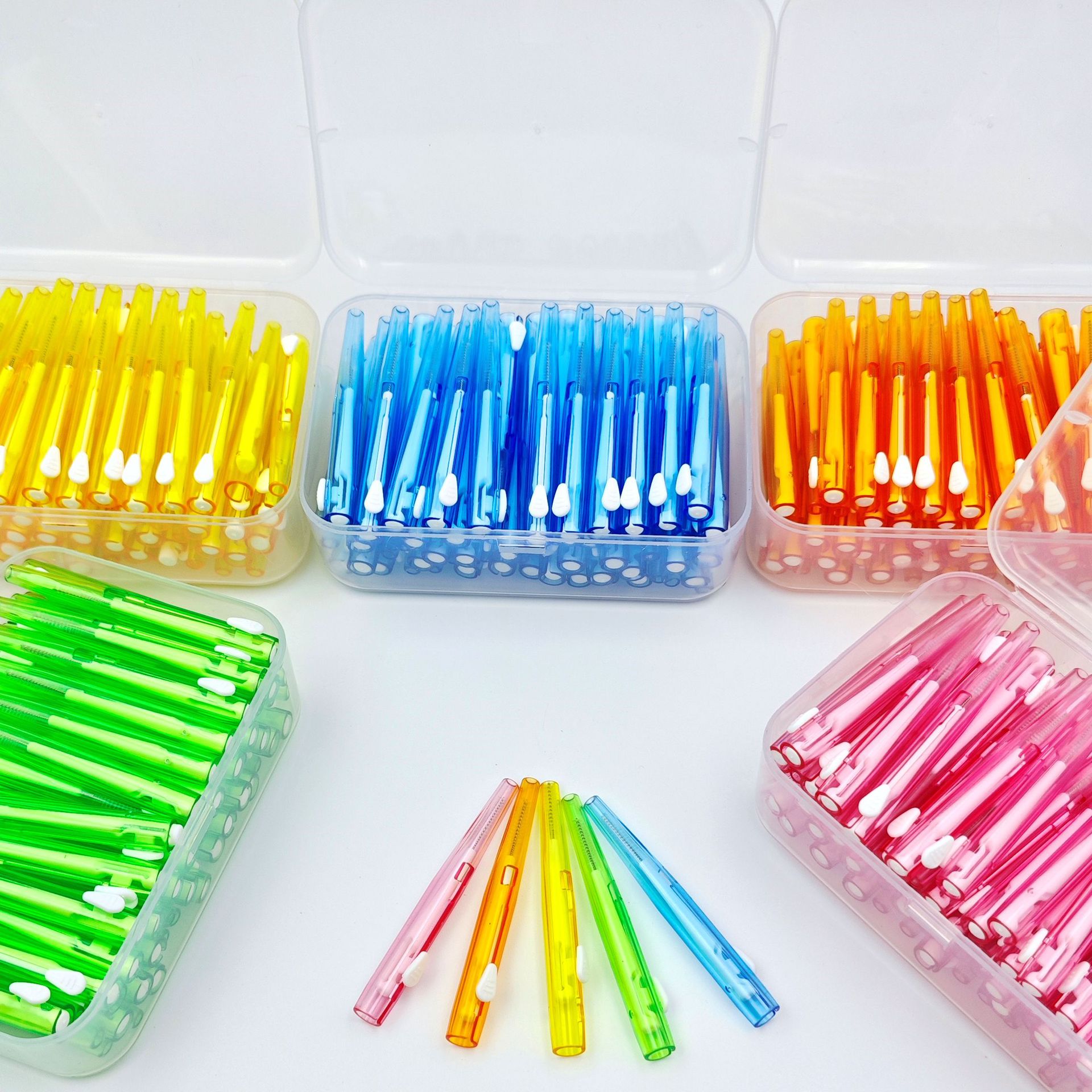 60 Stück/Box I-Typ Push-Pull-Interdentalbürste 0,6–1,5 mm Reinigung zwischen den Zähnen Mundpflege Kieferorthopädie I-Form Zahnseide – Detail 4