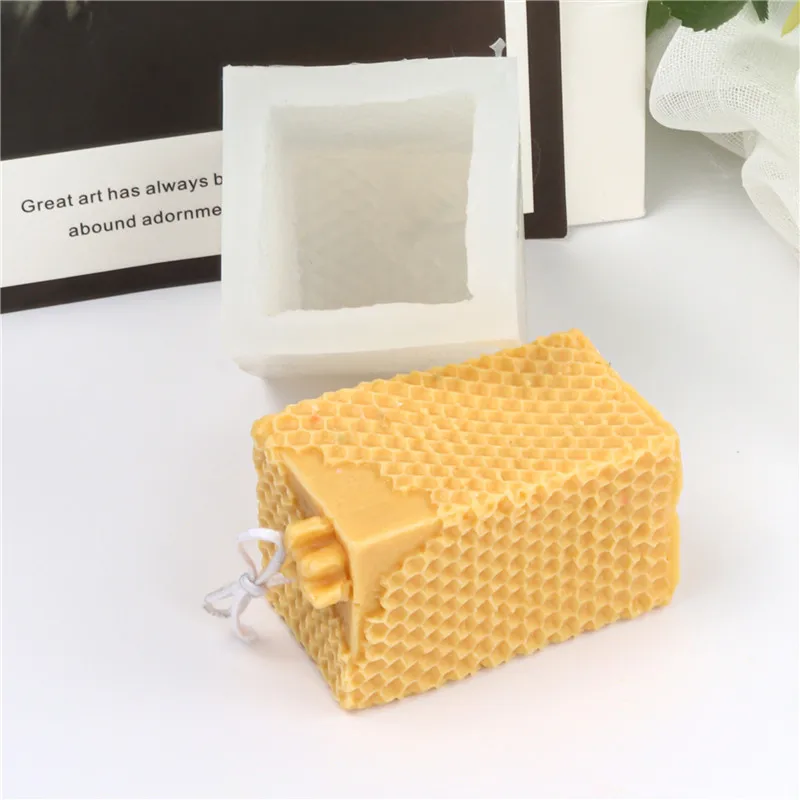 Molde de vela cilíndrica quadrada Honeycomb, aromaterapia