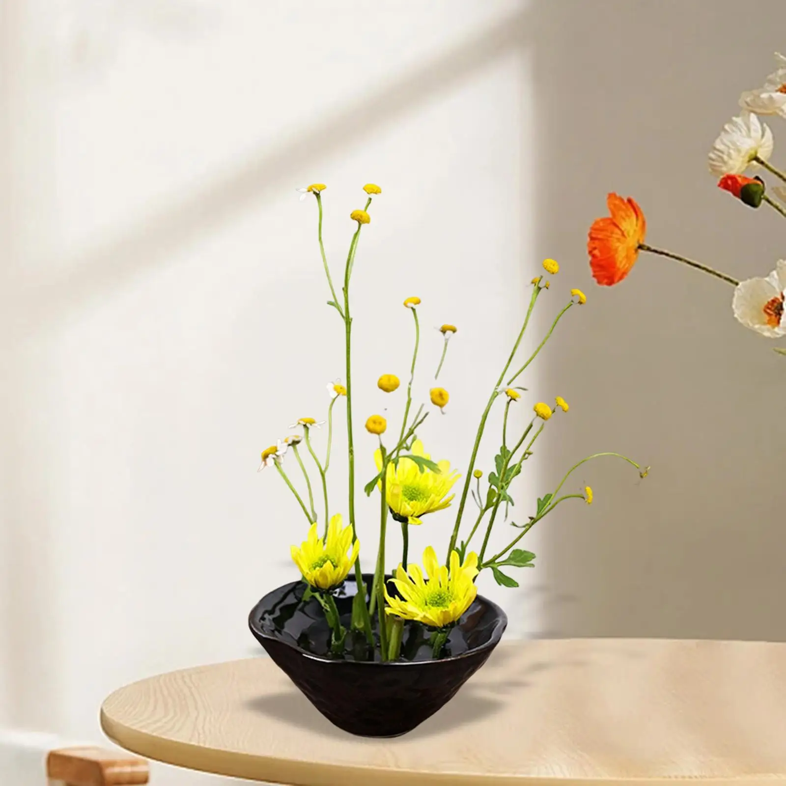 Flower Arrangement Bowl Stable Centerpiece Durable Fittings Multipurpose Ceramic Vase with Holes Flower Frog for Birthday Garden