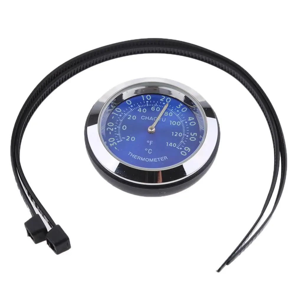 7/8inch - 1inch  Motorcycle Handlebar Mount Dial Clock Watch Thermometer Hygrometer Lens Surface Waterproof Dusproof