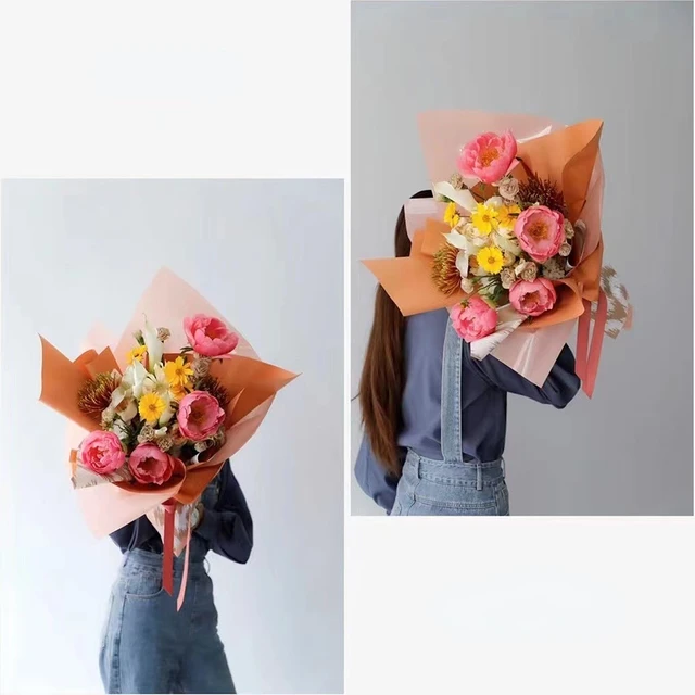 Papel de envolver ramo de flores, suministros de floristería, periódico  inglés Retro, DIY, arte de flores, papel de regalo, 52x58cm - AliExpress