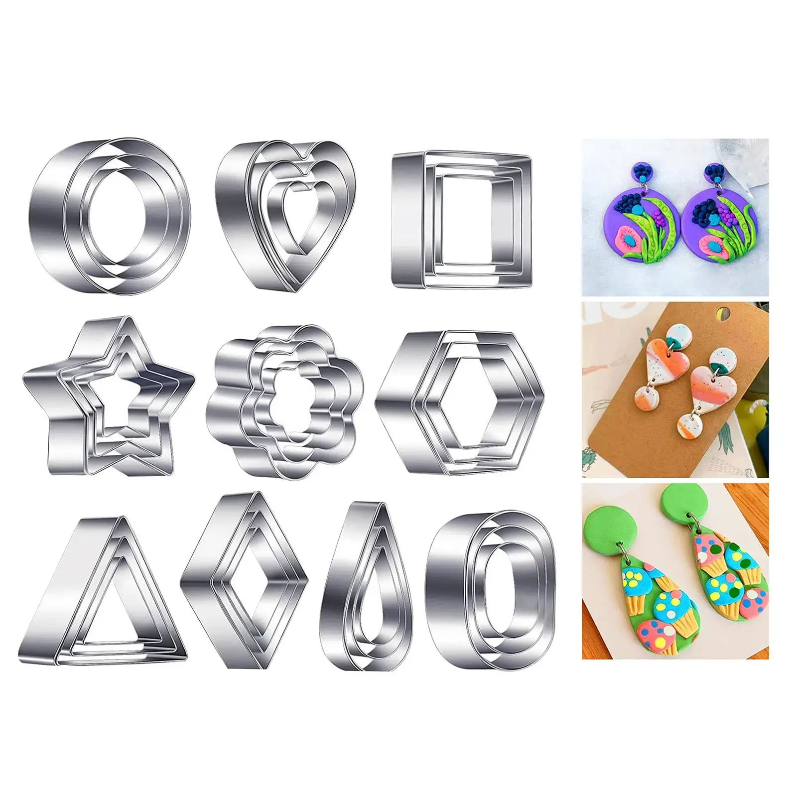 Handmade Polymer Clay Polymer  Punch  Cookie  Set  Supplies Stainless Steel for Jewelry Making Baking