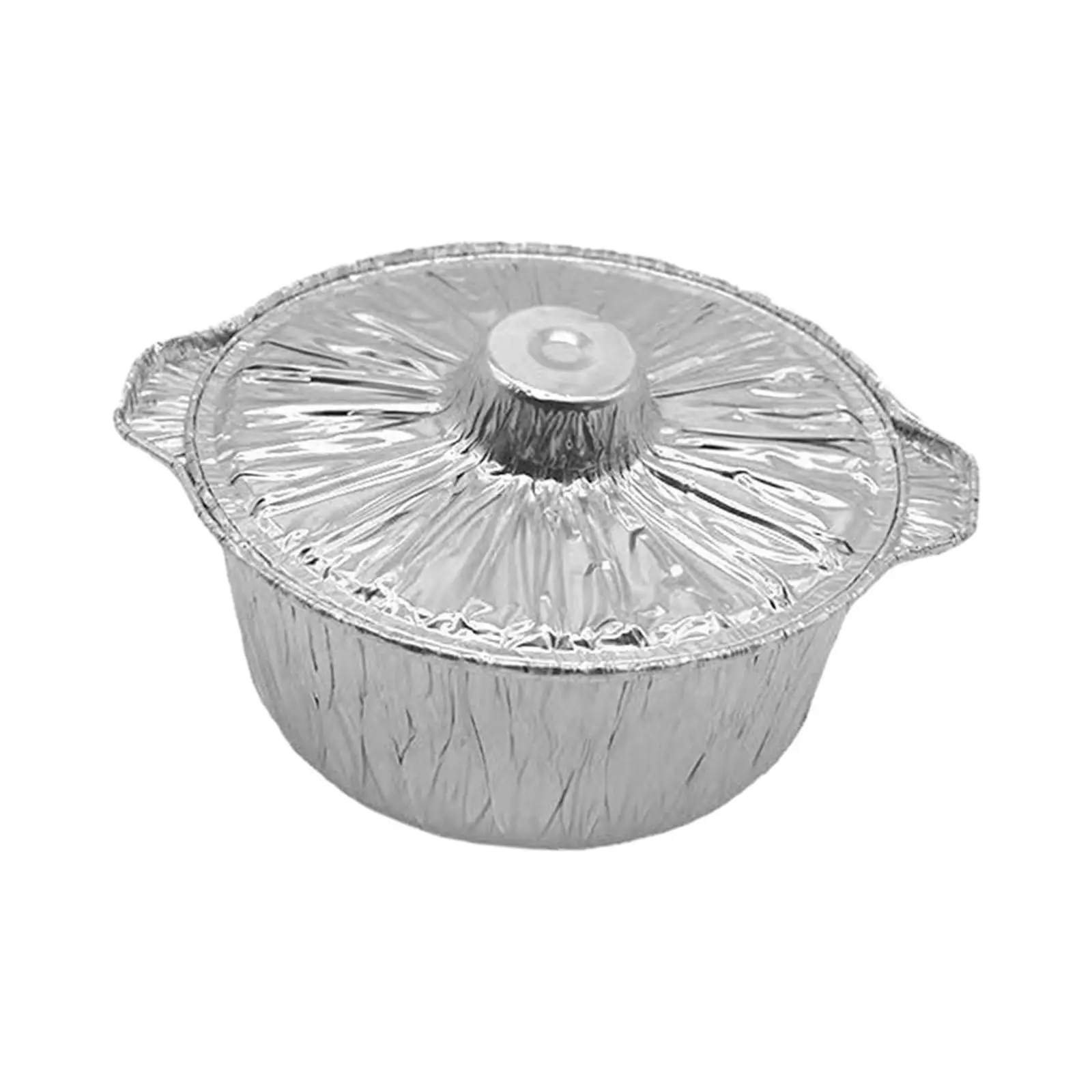 Foil Meat Pot with Lid Stockpot Pie Pan Hotpot Cake Pan Bakeware Cooking Hot Pot for Camping Home Restaurant Vacation Events