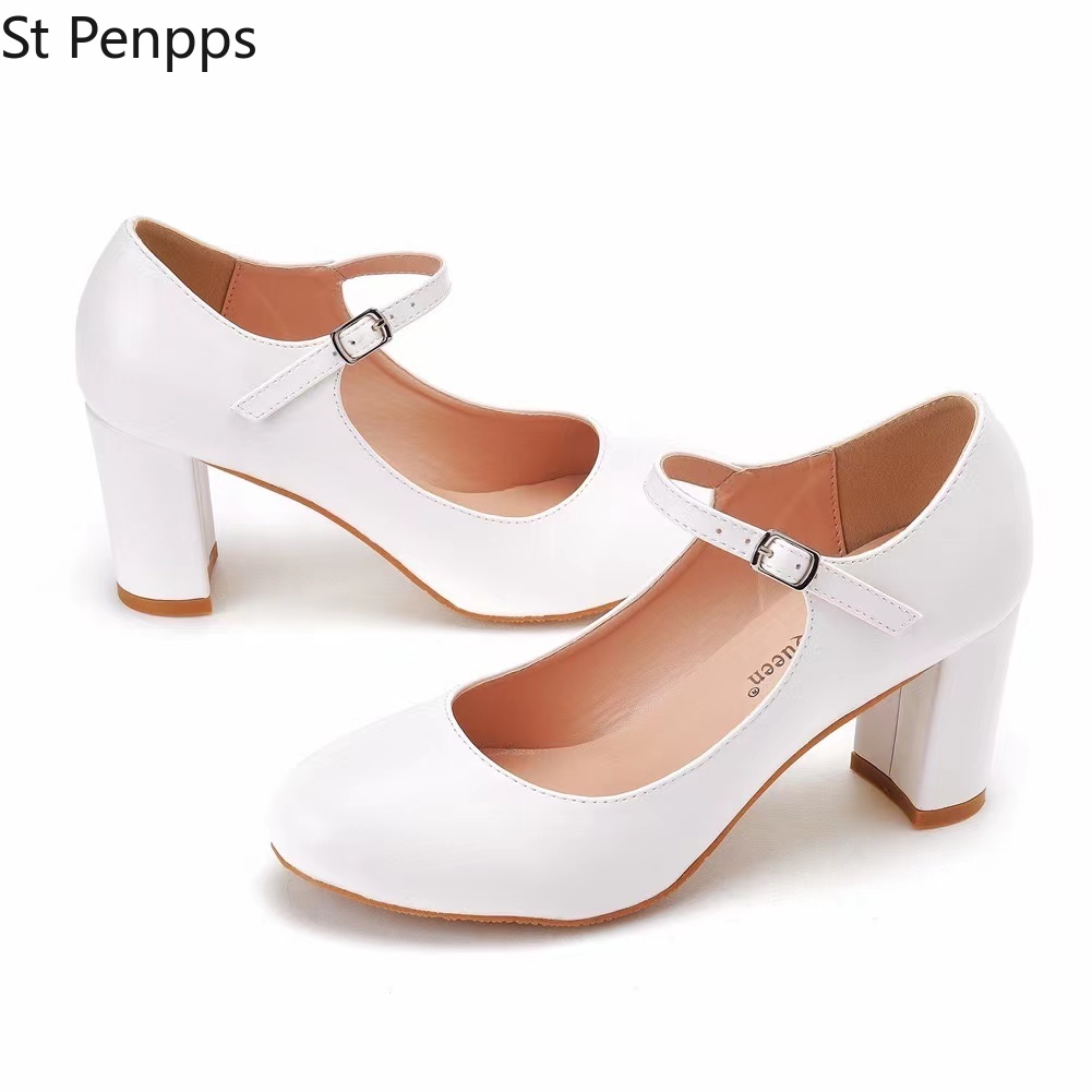 white platform mary jane shoes