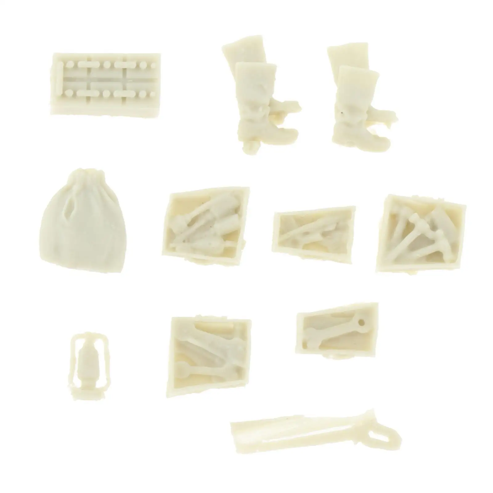 11 Pieces Simulation  Miniature 1:35 Soldier Scene Accessory Layout Craft   Diorama Hobby Kit