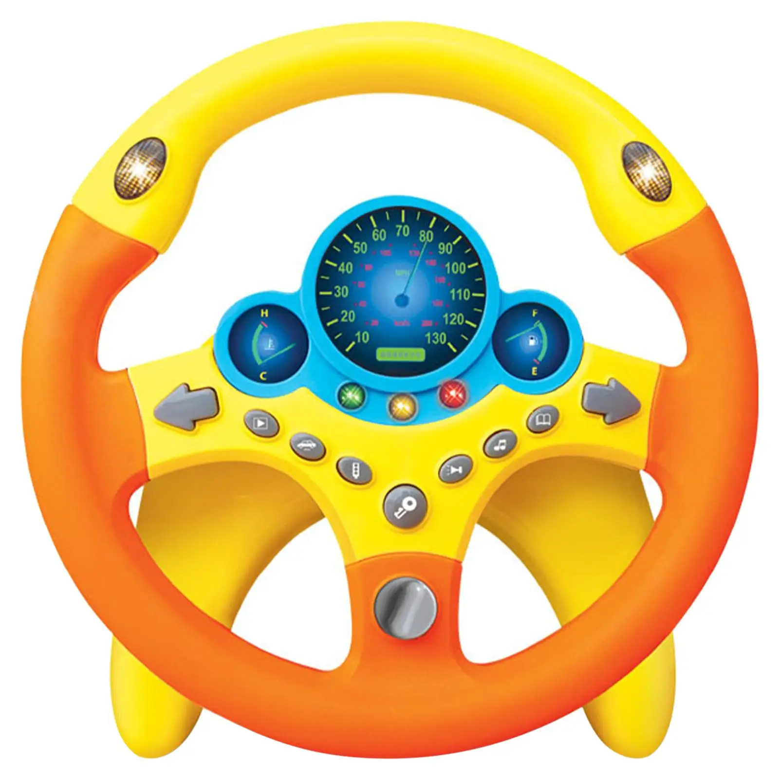 Eletric Simulation Steering Wheel Multifunctional with Music Games Sound Effects Toy Steering Wheel for Games Boys and Girls