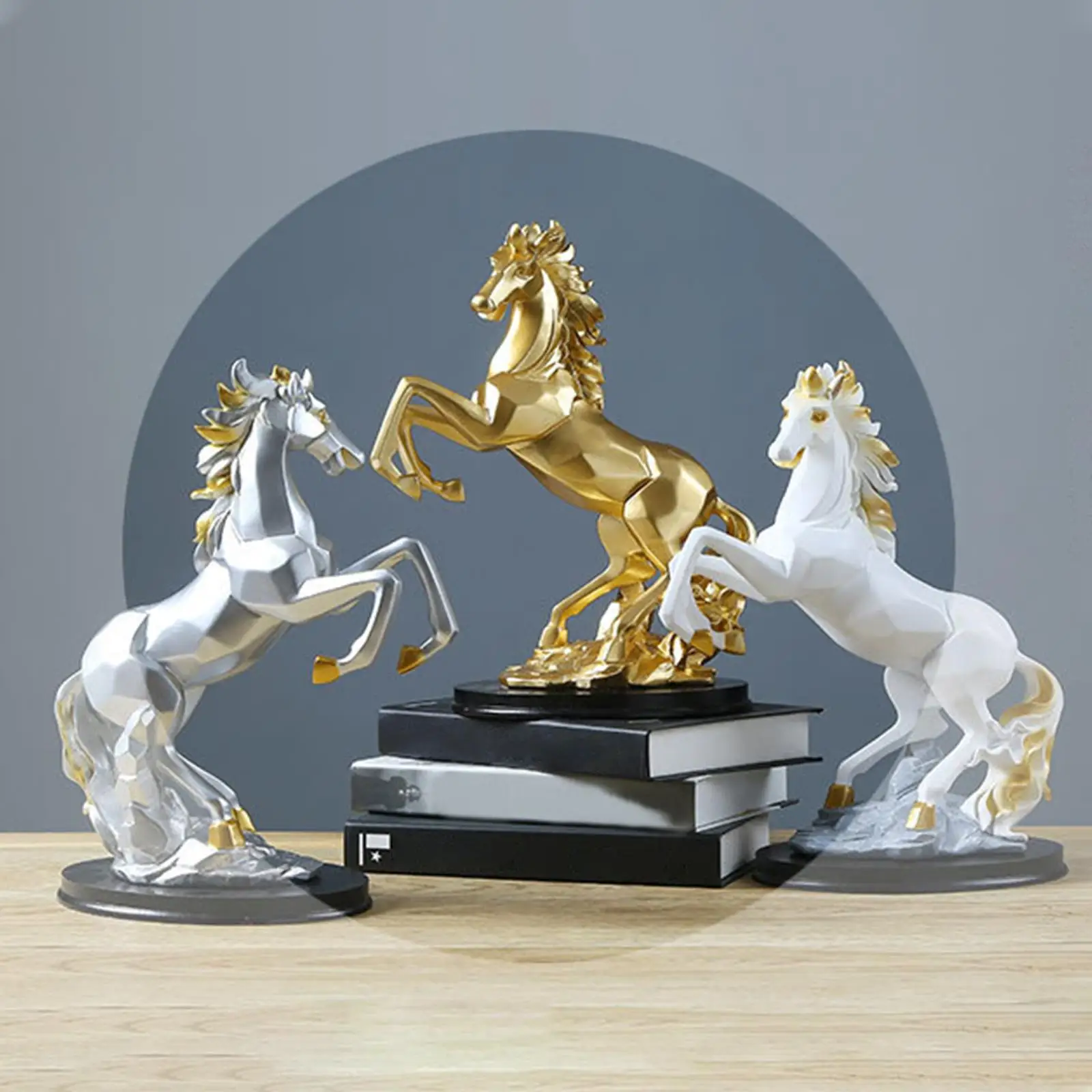 Horse Statuette Figurine Good Lucky Artwork for Desk Christmas Gifts Decor