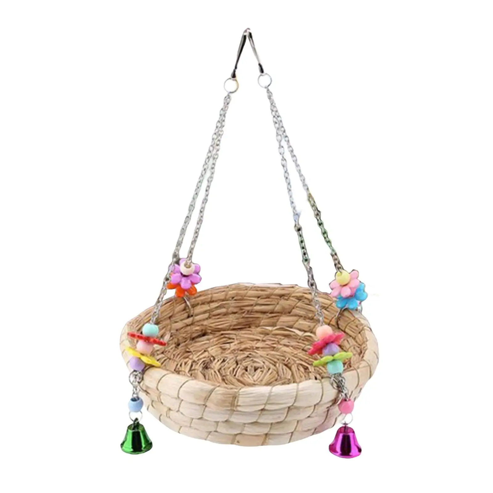 Bird Straws Swing Toy Woven Straw Lightweight for Cockatoo Budgie Gnawing
