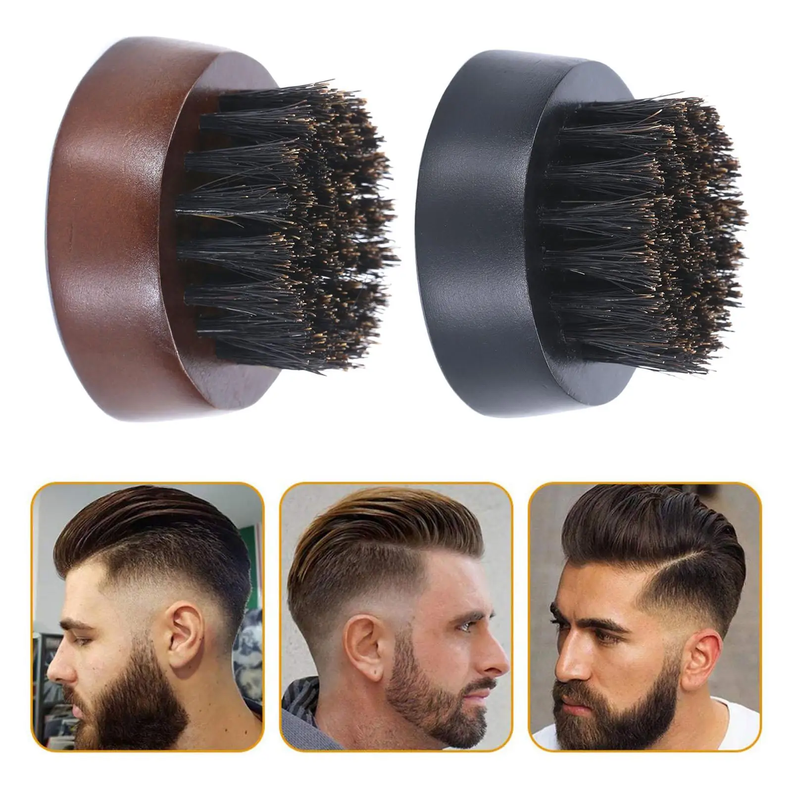 2pcs Portable Small Beard Brush Styling Combs for Men Soften Facial Hair