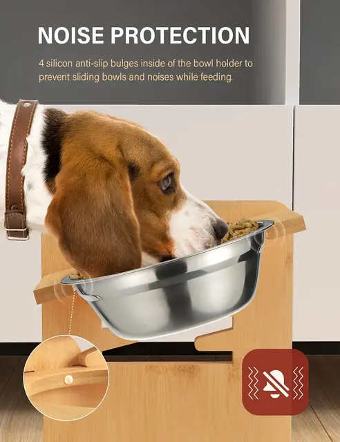 ATUBAN Elevated Dog Bowls,Adjustable Raised Dog Bowl for Small