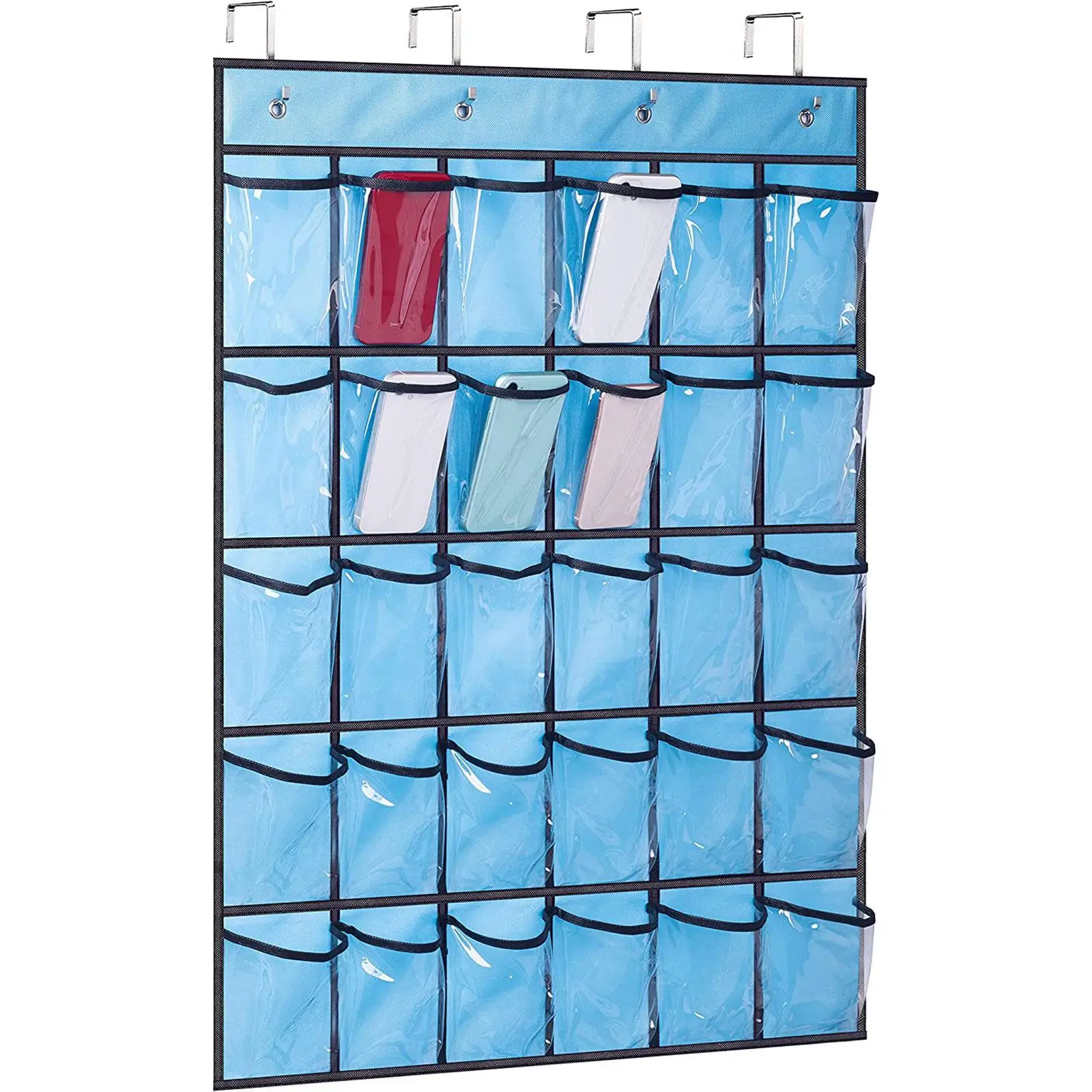 Portable Hanging Organizer Rack Holder Transparent Hanging Storage Bag Underpants Storage Bags 30 Pockets for Closet Home Door