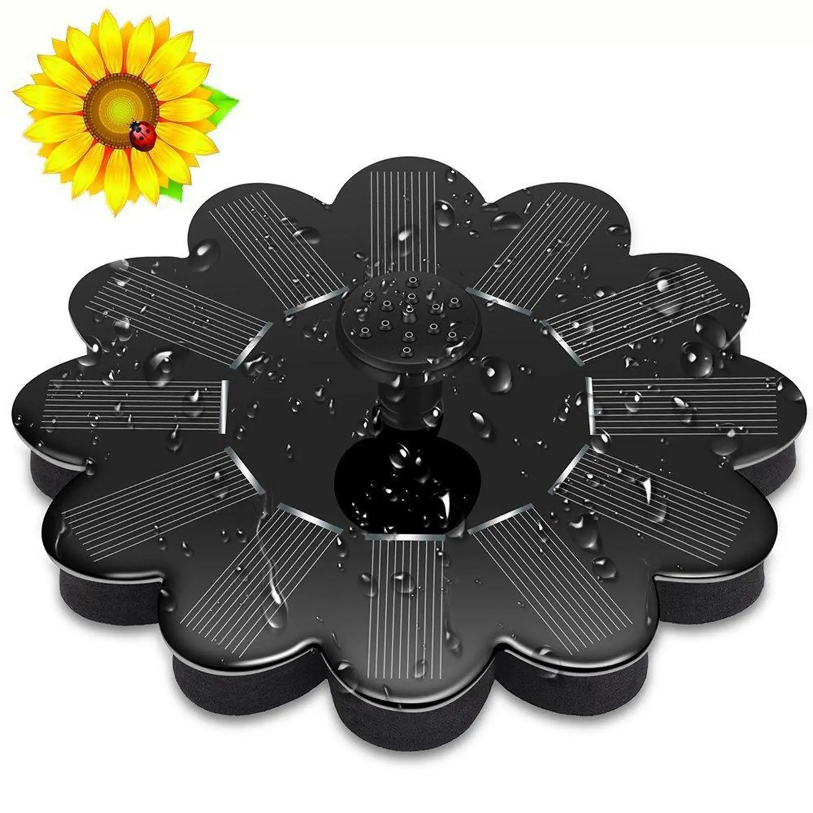 Solar Water Fountain, Solar Bird Bath Fountain Pump for Pool Pond 1.4W 7V, No Electricity Needed