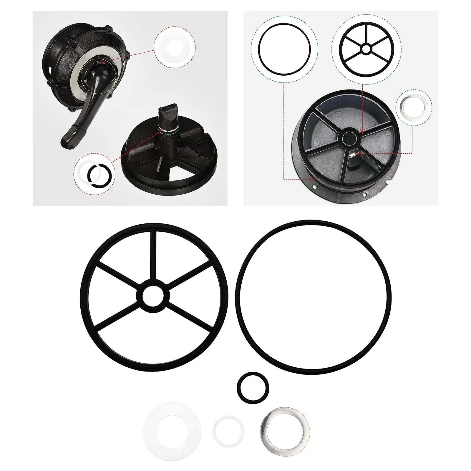 6Pcs Diverter Seal Ring Accessories for Pools and SPA Diverter Spider Gasket