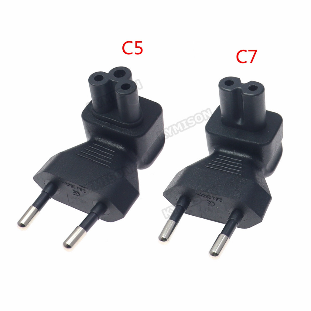 Description Picture 3 of itemEU 4.0mm pin to IEC320 C5 / C7 Power Conversion Plugs,European Male to IEC 320 C5 / C7 90 Degree Power adapter