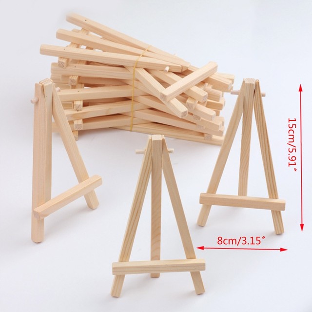 10PCS cavalletti da scrivania piccoli supporto per pittura su tela cavalletti  per treppiede in legno espositore da tavolo per segni di lavagna fotografica