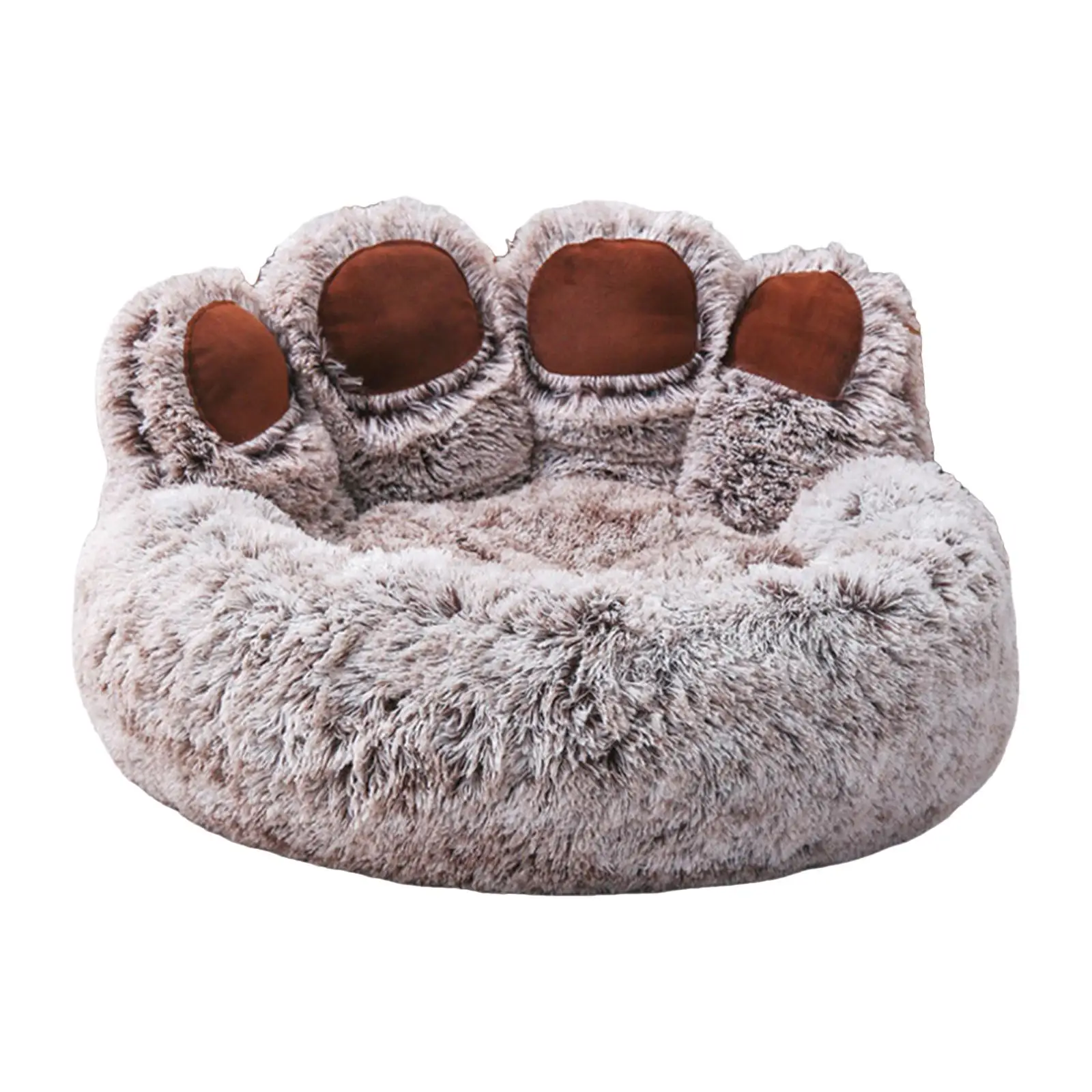 Plush Cat Warm House Dog Bed Self Warming Anti Slip Bottom Soft Calming Pet