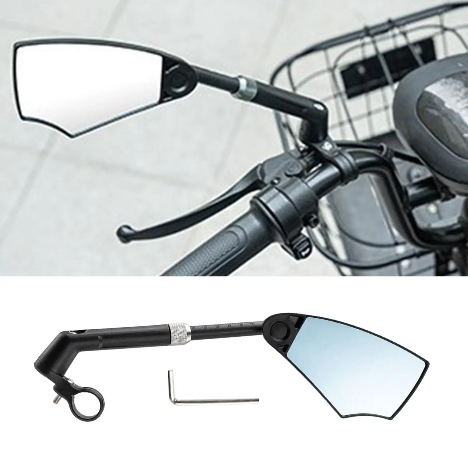 Bike Rear View Mirror Handlebar Accessories Adjustable Bike Mirror Bike Rear View Mirrors for Motorcycle Riding Electric Bike