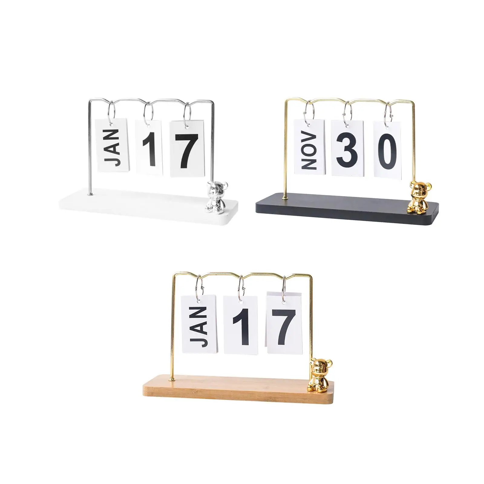 Perpetual Flip Calendar Home Decor Desk Calendar Standing Flip Calendar for Living Room Classroom Bedroom Teachers Dining Room