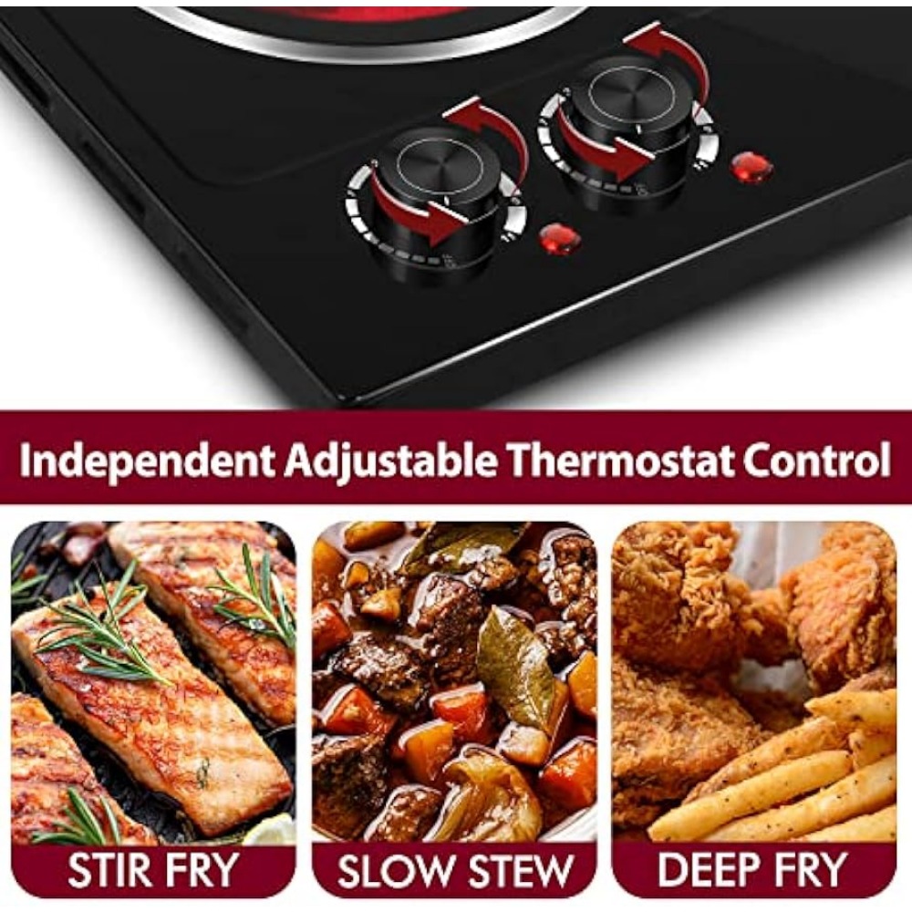 Title 4, Double Burner, 1800W Ceramic Electric Hot Plate...