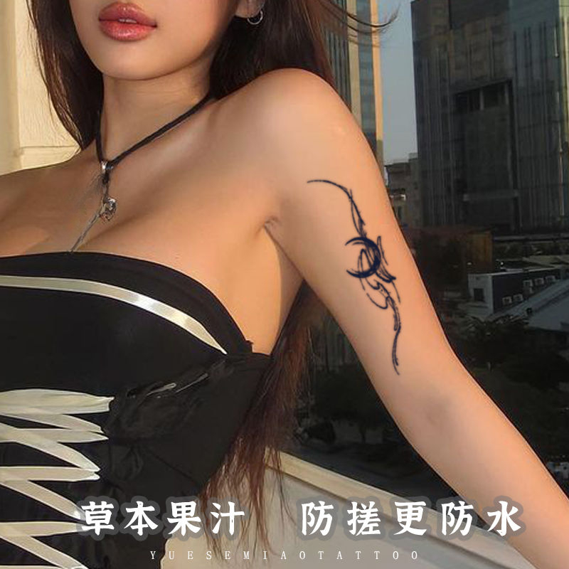 Kräuter Mond Tattoo Aufkleber für Frauen Mann Arm Kunst temporäre Tattoos wasserdichte gefälschte Tattoo Tinte Linie dauerhafte Tattoo Aufkleber – Detail 5