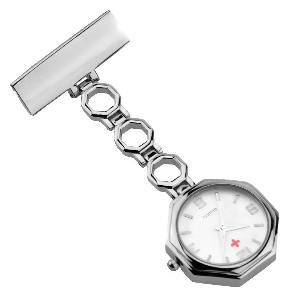 Metal Nurse Watch Pocket Analog Quartz Watch Nurse Geometric  Brooch Pin