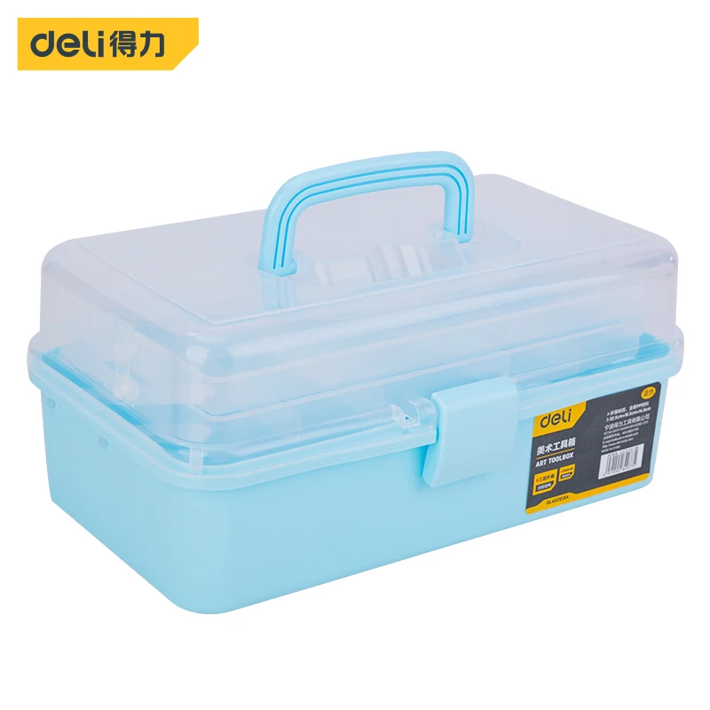 1 Pcs Blue/pink Tools Organizer Toolbox PP Material Three-layer Folding Simple Buckle Design Portable Tools Storage Clear Box best tool chest
