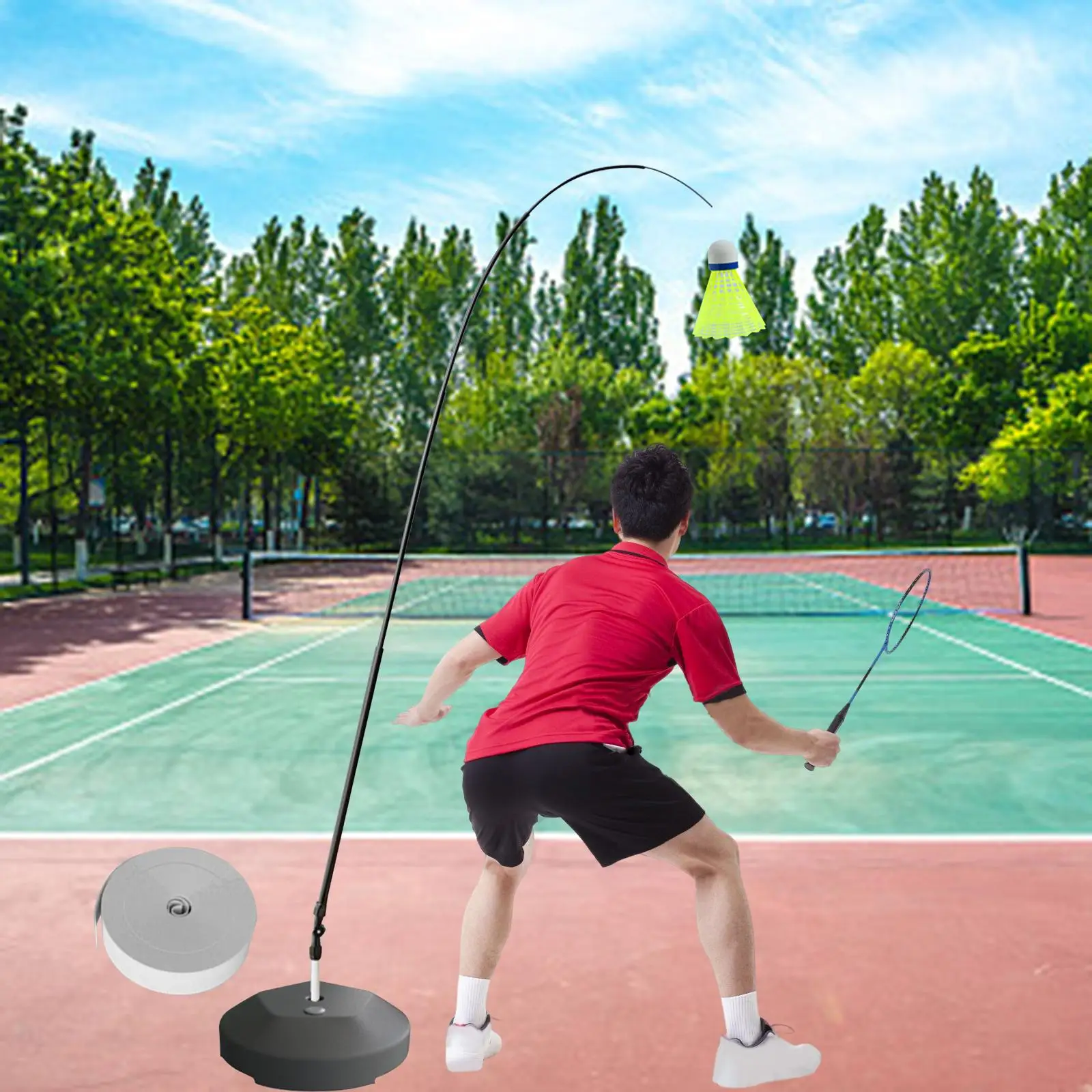 Single Badminton Trainer Device for Self Training Sports Adults