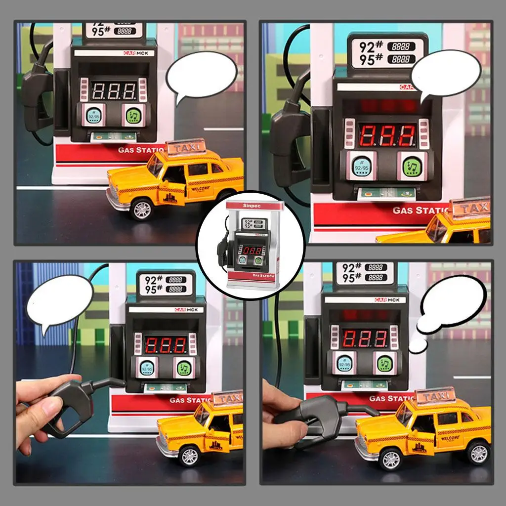 Plastic Kids Simulate Gas Service Station, with Lights and Sounds, Pretend  Scenes Toys