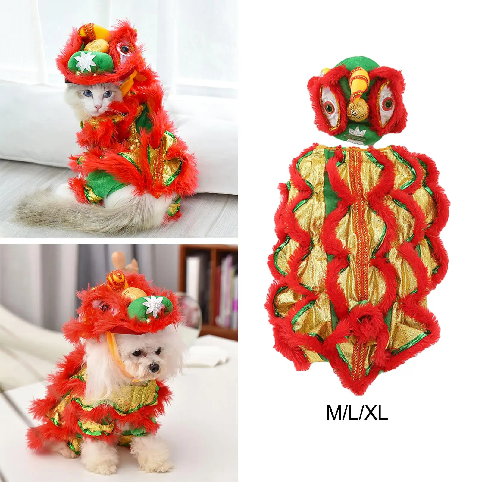 Winter Puppy Costume Cute Coat Jacket Lightweight Soft Chinese Spring Festival Hoodies Coat for Cosplay Stage Performance Party